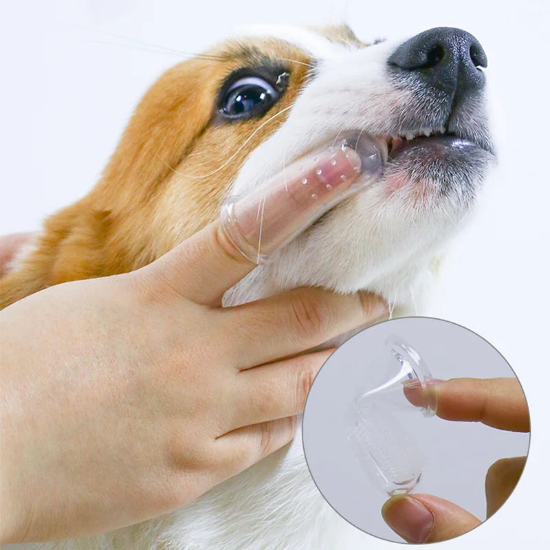 Dedal Higiênico Para Cachorro- Escova Dental de Silicone